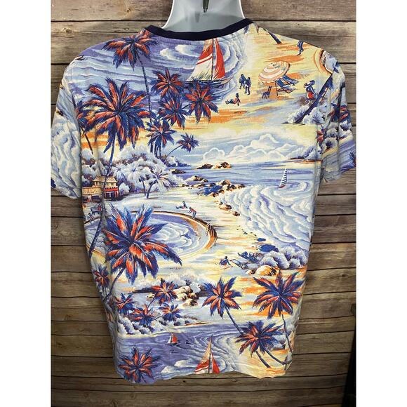Polo Ralph Lauren Graphic Tee Size Large Scenic Beach Print Short Sleeve - Picture 2 of 11